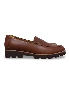Vionic “Kensley” Leather Lug-Sole Loafers Women’s 10 Brown